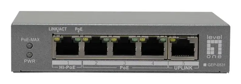 LevelOne GEP-0531 5 portu gigabitu PoE