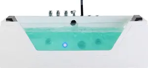 Beliani SAMANA Hydromassage Bathtub with LED Lighting 153 cm White