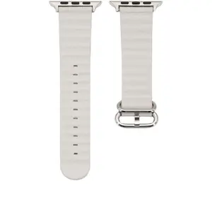 Decoded Connect Marine Leather Watch Strap for 42/44/45mm Watches, Starlight