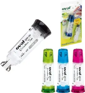 OVAL QBR-506 Correction Tape with Refill, 5 mm x 6 m, White