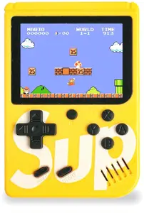Plaion GameBox R1 8-bit Portable Retro Game Console with 400 Games and 3-inch LCD Display, Yellow