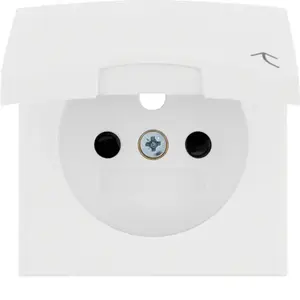 Hager 3965838999 Wall Plate for Socket with Cover and Shutter White