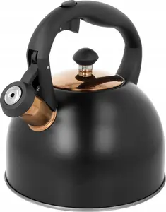 CZAJNIK STALOWY 2.5L INDUKCJA GAZ BRUNBESTE BB-2457 CZARNY ROSE GOLD