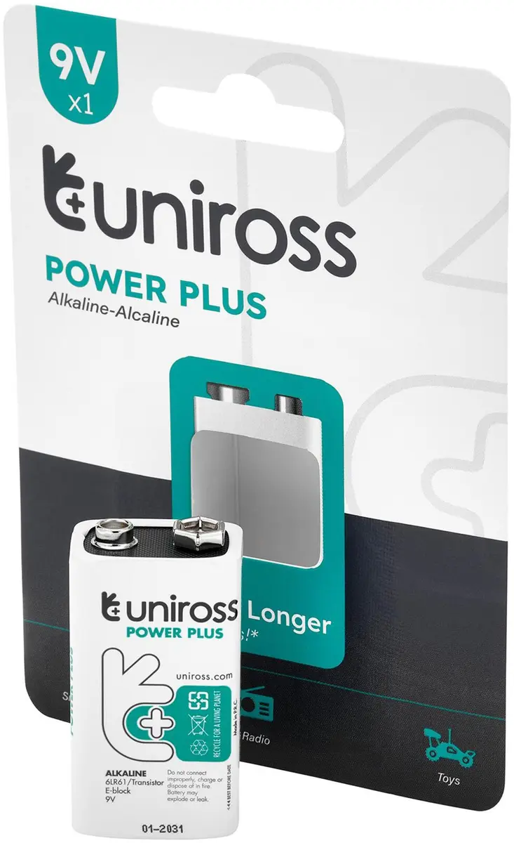 Uniross Power Plus sārma baterija 6LR61