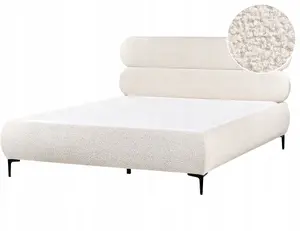 Кровать Beliani LESSAY из букле 160 x 200 см, цвет слоновой кости