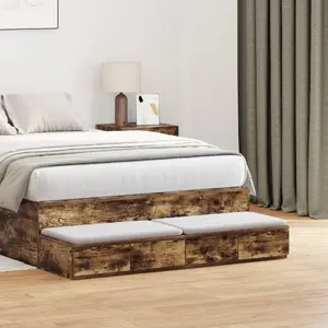 vidaXL Bedside Tables Smoked Oak Engineered Wood