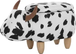 Пуф-зверушка Beliani COW с ящиком для хранения, черно-белый