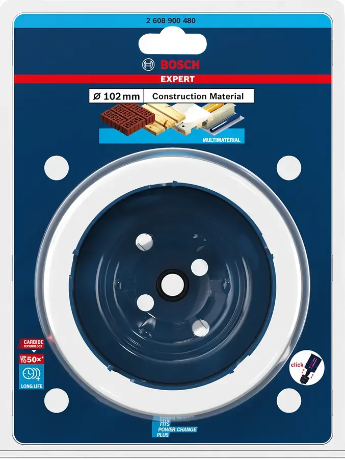 Bosch Expert MultiConstruction Speed Hole Saw 102 mm Photo 2