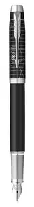 Parker IM Legacy of Flight Collection Fountain Pen, Black and Chrome, Blue Ink