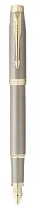 Parker IM The Finishing Touch Collection Fountain Pen, Sand Grey, Brass Housing