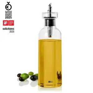 AdHoc AromaPour 4-in-1 eļļas un etiķa dozators 500ml, borosilikāta stikls un nerūsējošais tērauds