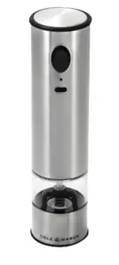 Cole and Mason H243203 Electric Salt and Pepper Grinder Stainless Steel Silver