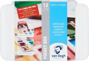 Talens Van Gogh Watercolour pocket box basic colours | 12 half pans