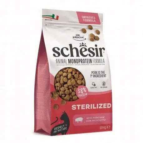 Sausā barība sterilizētiem kaķiem Schesir Animal
