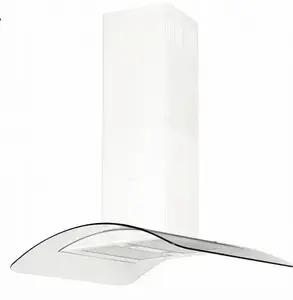 Silverline Melin Ada Island Cooker Hood, 596 m³/h, White, Touch Control