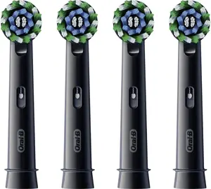 Oral-B CrossAction Replacement Toothbrush Heads, 4 Pack, Black