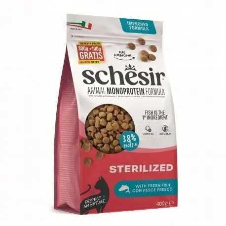 Sausā barība sterilizētiem kaķiem Schesir Animal