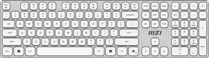 MSI FORGE K210 W COMBO WHITE US tastatūra Pele iekļauta Mājas/Biroja USB QWERTY Amerikāņu angļu valoda Balts