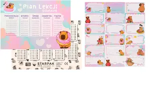 STARPAK Lesson Plan Set with 3 Notebook Stickers Capybara Design