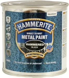 HAMMERITE Hammerlak Metal Paint, Black, 250 ml