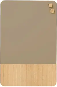 NAGA Magnetic Glass Board, Beige with Oak Veneer Frame