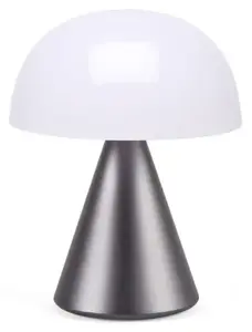 Lexon Mina L LED Table Lamp, Grey Metallic, Battery Powered