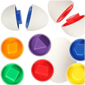 RoGer Kids Educational Shape & Color Matching Eggs Set, 6 Pieces