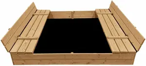 HATIS Sandbox 160 x 160 cm with Lid, Wood Color