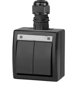 ELEKTROPLAST AQUANT 5002-67 Double Switch IP65 Black