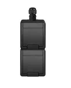 ELEKTROPLAST AQUANT 5054-67 Double Socket, IP65, Black