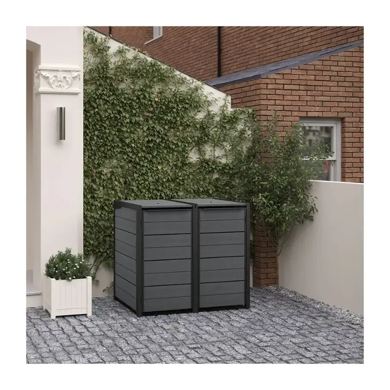Keter Hide Away 2x240L Waste Bin Storage Container Photo 6