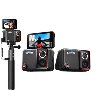 SJCam SJ30 divu objektīvu 8K darbības kamera, 48MP, 2.51 collu grozāms ekrāns, 7h akumulators, pašbildes nūja un piederumi