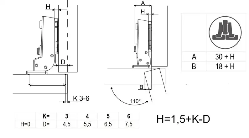 REJS TJ01.7187.01.064 Inner Clip-On Hinge 110° Photo 2
