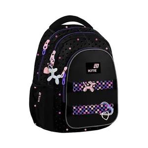 School backpack K26-8001M-1, black/pink, 29x17x40 cm