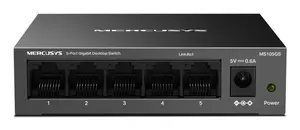 Mercusys MS105GS(UN) сетевой коммутатор Неуправляемый Gigabit Ethernet (10/100/1000) Черный