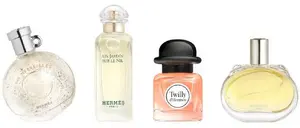 Hermès Perfume Miniature Set: Barenia, Twilly, Eau des Merveilles, and Un Jardin Sur Le Nil Eau de Parfum, 4 x 7.5ml