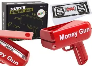 LEANToys Money Gun Toy Launcher Red