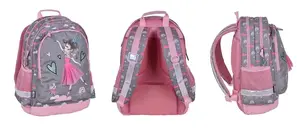 PASO Backpack PP23BA-116, Pink/Grey