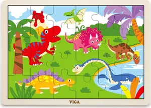 Viga 51460 Dinosaur Tray Puzzle 24 Pieces