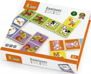 Viga Farm Domino Wooden Game 28 Pieces