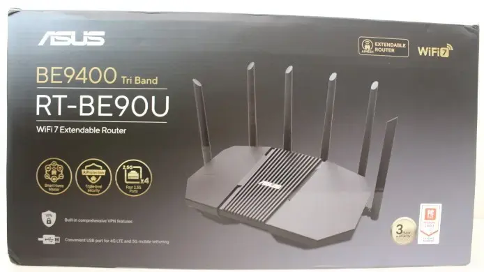 Asus RT-BE90U BE9400 trīsjoslu WiFi 7 maršrutētājs Photo 2