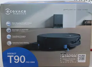 SALE OUT. Ecovacs DEEBOT T90 PRO OMNI BLACK Vacuum cleaner, Robot, Wet&Dry, 30800Pa,  TruEdge 3.0, AIVI 3D 3.0, 4000 mAh, Black + Auto-empty | Ecovacs Robotic Vacuum Cleaner | DEEBOT T90 PRO OMNI | Wet&Dry | Operating time (max) 350 min | Li-Ion | 4000 mAh | Dust capacity 0.25 L | 30000 Pa | Black | SCRATCHED ITEM PART, DEMO