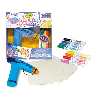 Набор для рисования Crayola 747669 Airbrush с 8 смываемыми маркерами и 5 трафаретами