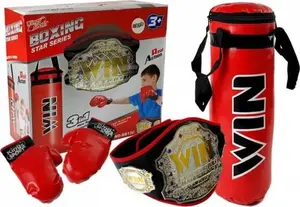 LEAN Sport Boxing Set with Punching Bag, Gloves, and Winner Belt