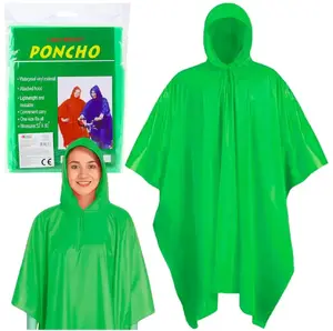 Lean EDUKAMP Reusable Rain Poncho Green