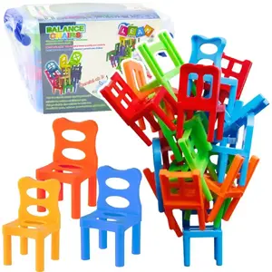 LEANToys Balancing Chairs Dexterity Game, 36 Pieces, Colorful