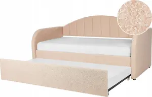Выкатная кровать Beliani EYBURIE 90 x 200 см, персиковая ткань букле