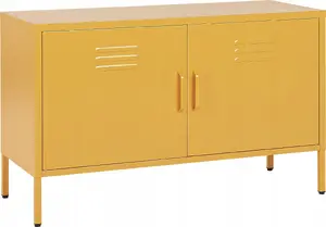 Beliani URIA Two-Door Metal Cabinet Yellow