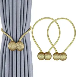 Apte AG701C Magnetic Curtain Tiebacks, Gold, 2 Pieces