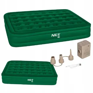 NC2808 MATERAC DWUOSOBOWY KING SIZE ZIELONY + POMPKA ELEKTRYCZNA NILS CAMP